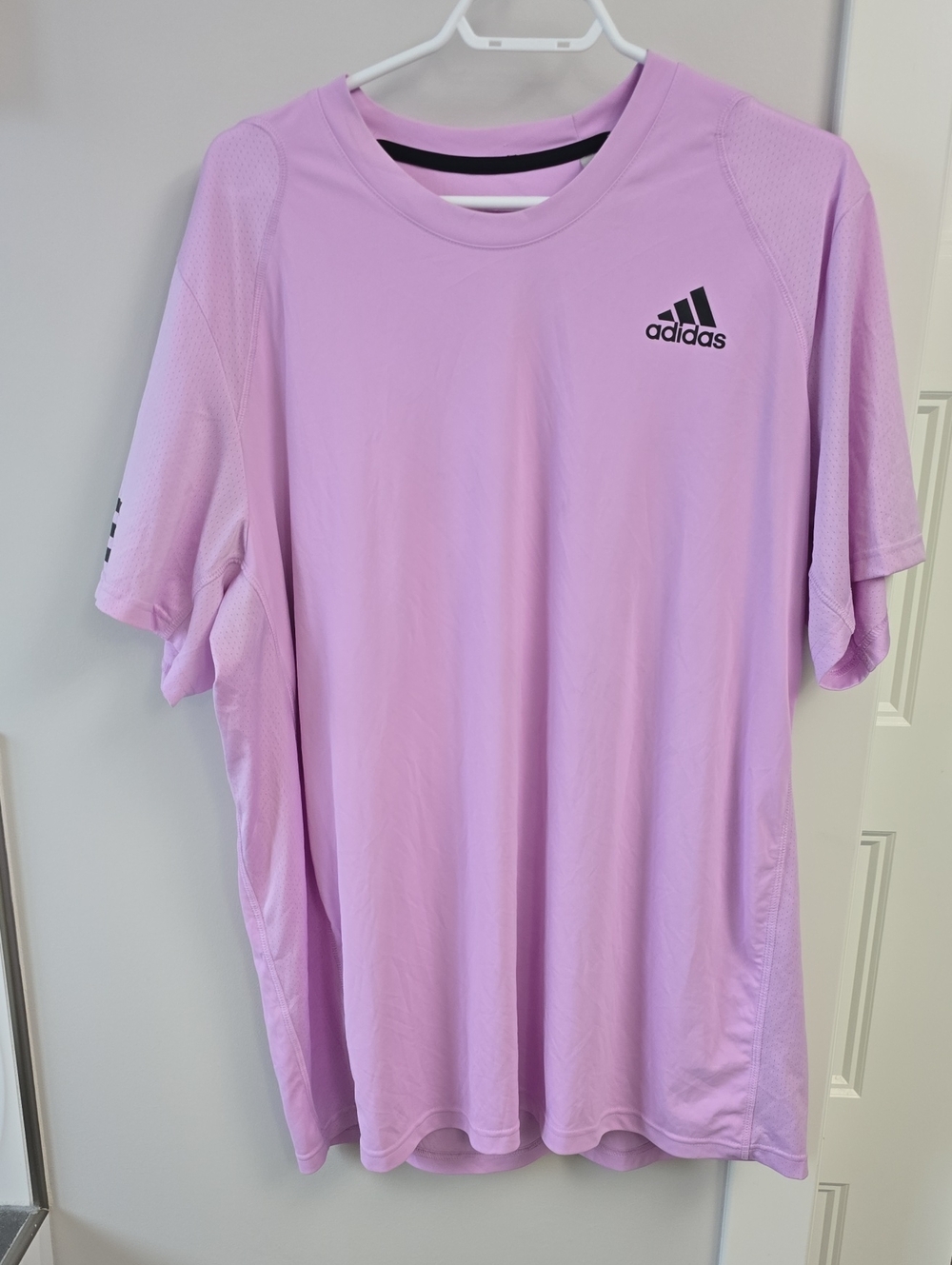 adidas Light Purple Athletic Tee with Black Logo